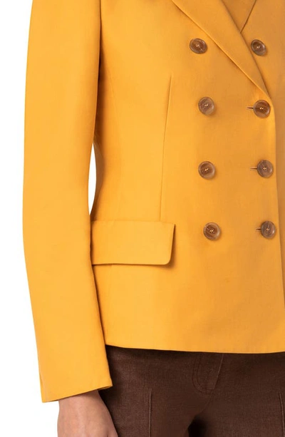 Shop Akris Glorie Double Breasted Cotton & Silk Blend Jacket In 122 Marigold