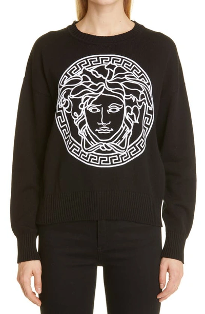 Shop Versace Medusa Graphic Sweatshirt In Black