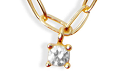 Shop Argento Vivo Sterling Silver Cubic Zirconia Station Necklace In Gold