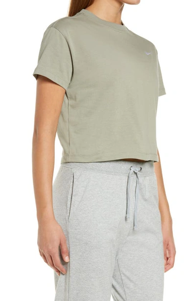 Shop Nike Lab Nrg Crop Cotton T-shirt In Light Army/ White