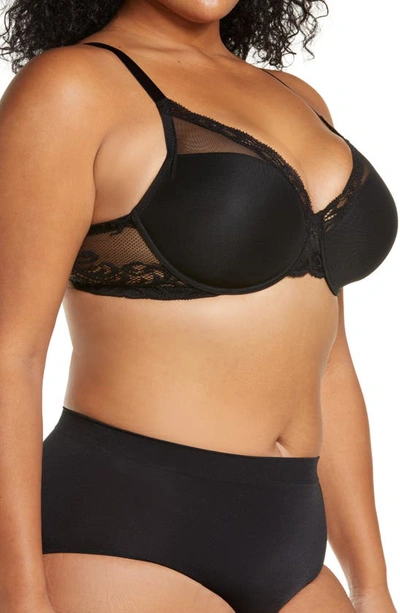 Natori Women's Sheer Glamour Full Fit Contour Underwire Bra 731252 In Black