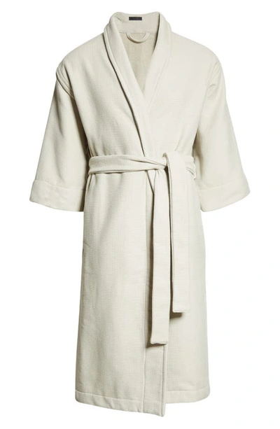 Shop Fear Of God Waffle Weave Cotton Robe In Cement