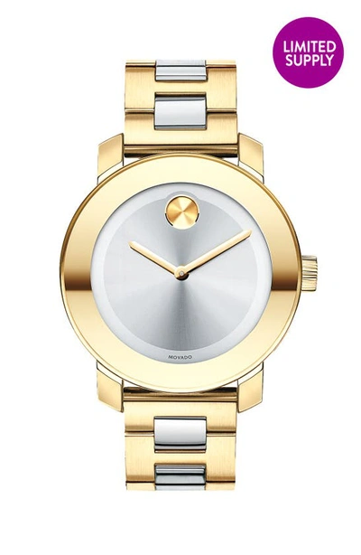 Shop Movado 'bold' Round Bracelet Watch, 36mm In Gold/ Silver
