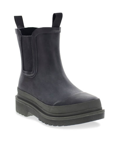Shop Chooka Women's Damascus Waterproof Chelsea Rain Boots Women's Shoes In Black/sage