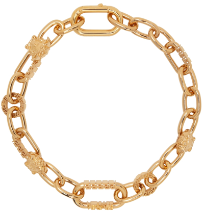 Shop Versace Gold Medusa Chain Necklace In 3j000  Gold