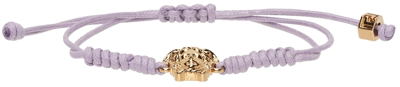 Shop Versace Purple Medusa Braided Bracelet In 1l72v Orchid-