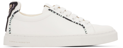 Shop Sophia Webster White Leather Butterfly Sneakers In White & Pastel Gradi