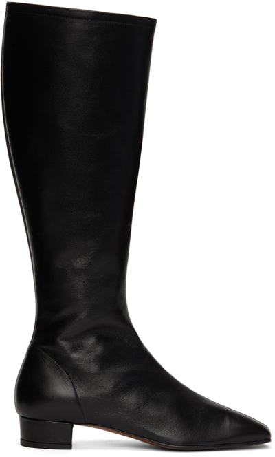 Shop By Far Black Leather Edie Boots In Bl Black