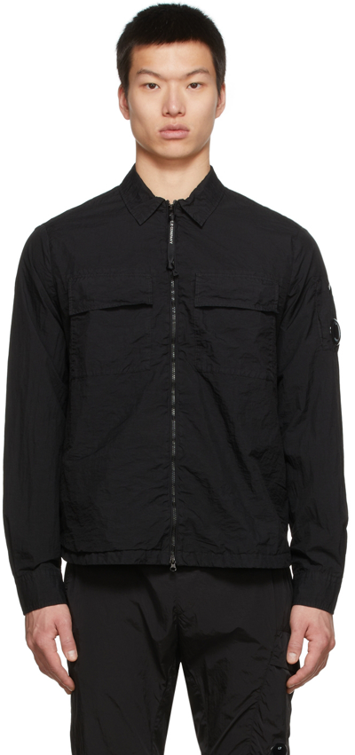 Shop C.p. Company Black Taylon L Zipped Shirt In 999 Black