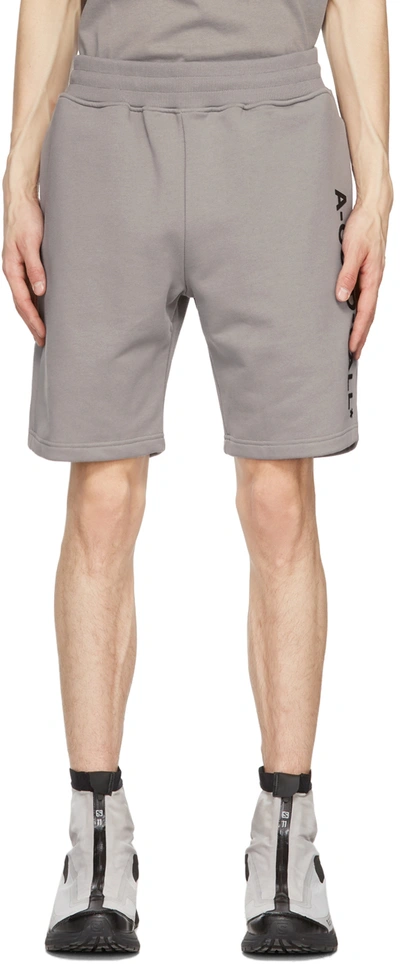 Shop A-cold-wall* Grey Essential Logo Sweat Shorts In Slate Grey