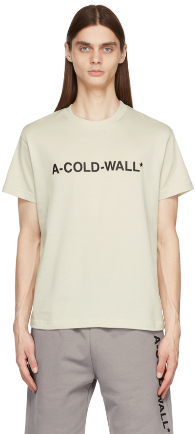 Shop A-cold-wall* Beige Essential Logo T-shirt In Bone