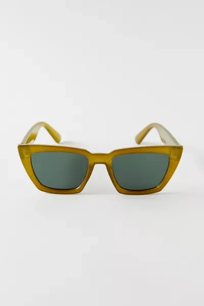 Shop Urban Outfitters Muir Plastic Rectangle Sunglasses In Olive At