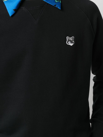 Shop Maison Kitsuné Cotton Logo Sweatshirt In Black