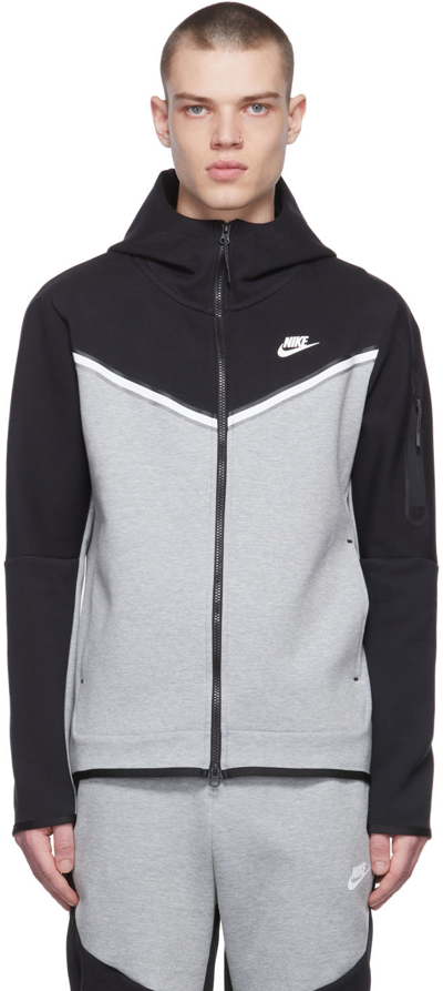 Nike Men's Sportswear Tech Fleece Full-zip Hoodie In Grey/black | ModeSens