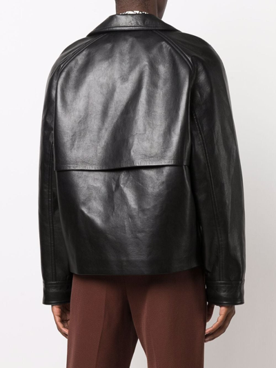 Nanushka Regenerated Leather Ruben Jacket In Black | ModeSens