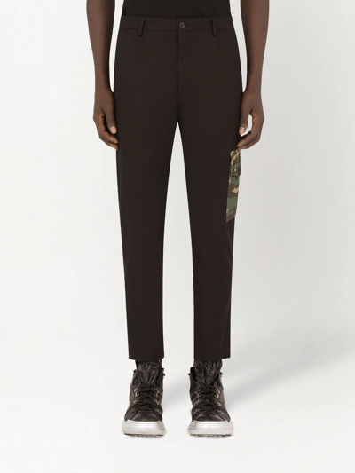 Shop Dolce & Gabbana Camouflage-detail Tailored Trousers In Black