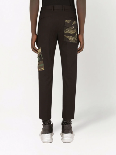 Shop Dolce & Gabbana Camouflage-detail Tailored Trousers In Black