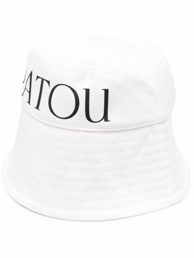Shop Patou Bucket Hat With A Logo In Bianco