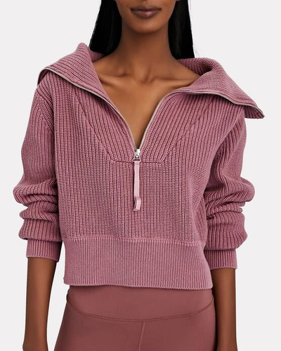 Varley Vine Ottoman Half Zip Pullover In Rose