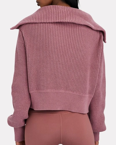 Varley Vine Ottoman Half Zip Pullover In Rose
