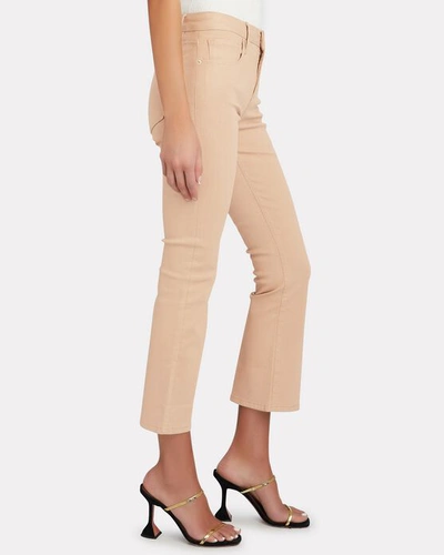 Shop Frame Le Crop Mini Boot Coated Jeans In Toasted Almond