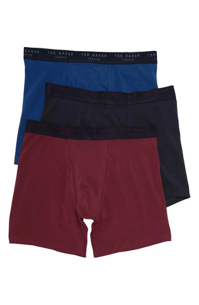 Shop Ted Baker Cotton Stretch Boxer Briefs In Znfndl/ Nvyny/ Sk