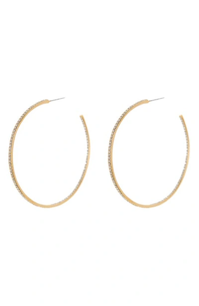 Shop Nordstrom Pavé Classic 50mm Hoop Earrings In Clear- Gold