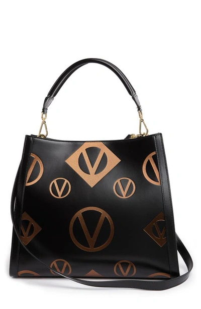 Shop Valentino By Mario Valentino France Magnus Leather Satchel Bag In Black