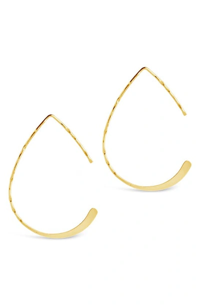 Shop Sterling Forever Teardrop Threader Earrings In Gold