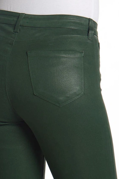 Shop Lagence L'agence Marguerite Coated High Waist Skinny Jeans In Moss Coated