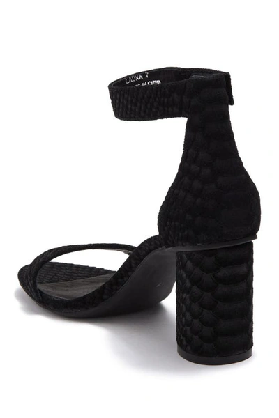 Shop Jeffrey Campbell Admist Ankle Strap Block Heel Sandal In Black Suede Snake