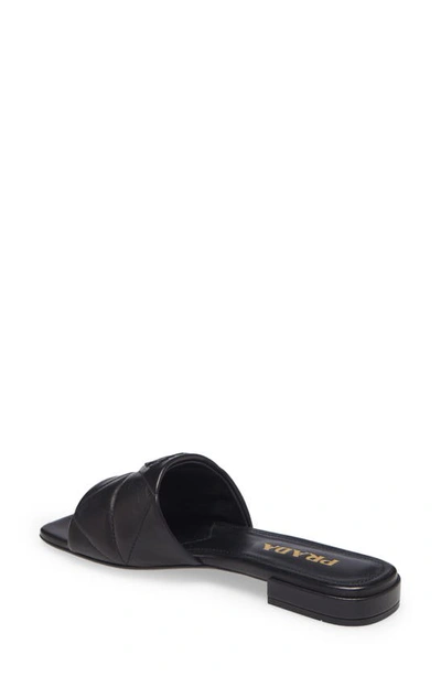 Shop Prada Quilted Slide Sandal In Nero