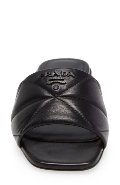 Shop Prada Quilted Slide Sandal In Nero