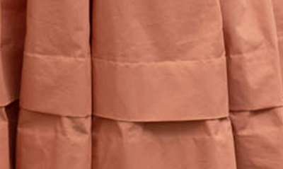 Shop Moon River Tie Back Puff Sleeve Midi Dress In Dusty Pink