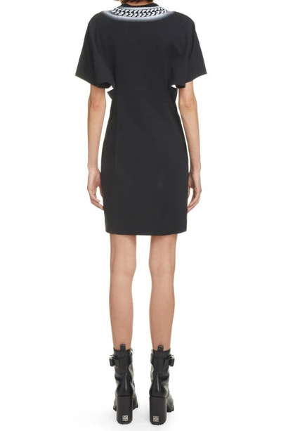 Shop Givenchy Chain Graphic Cutouts T-shirt Dress In Black