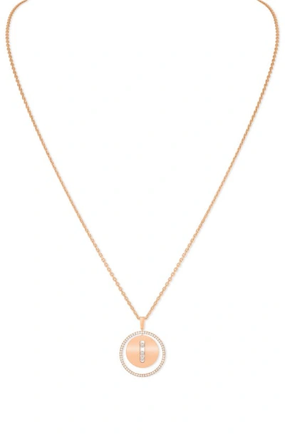 Shop Messika Lucky Move Pavé Diamond Pendant Necklace In Rose Gold