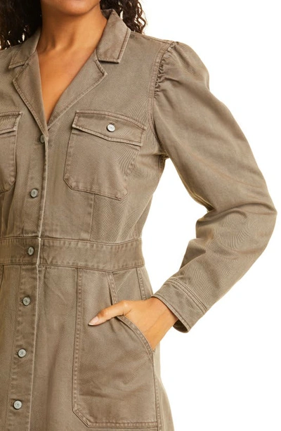 Shop Rails Lisette Long Sleeve Cotton Blend Twill Shirtdress In Moss