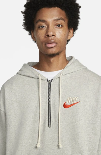 Nike Trend Fleece Half-zip Retro Logo Hoodie In Gray Heather | ModeSens