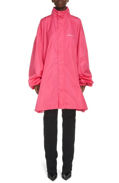 Shop Balenciaga Taffeta Rain Jacket In Pink