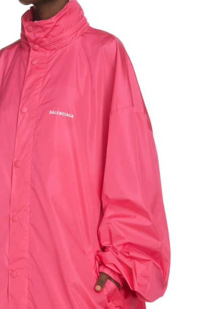 Shop Balenciaga Taffeta Rain Jacket In Pink