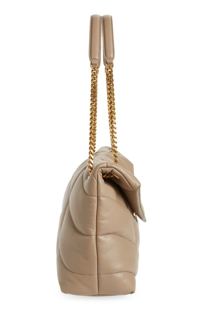 Loulou leather crossbody bag Saint Laurent Beige in Leather - 35520653