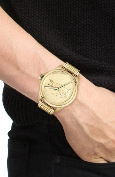 Shop Lacoste Le Croc Bracelet Watch, 43mm In Gold