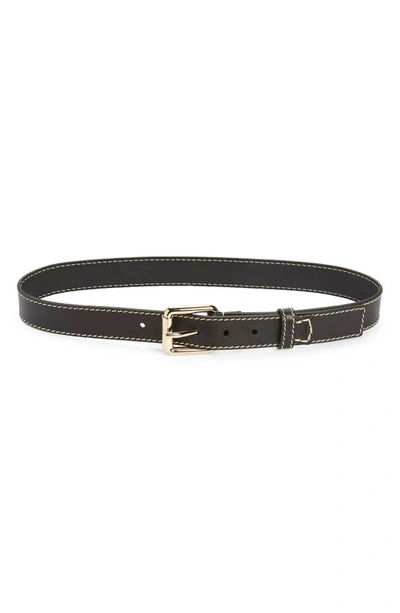 Shop Chloé Edith Leather Belt In Black