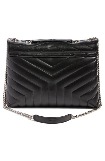 Shop Saint Laurent Medium Loulou Calfskin Leather Shoulder Bag In Nero