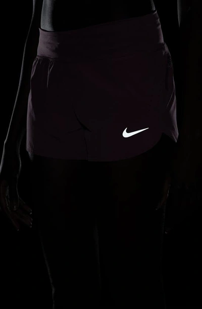 Shop Nike Eclipse High Waist Running Shorts In Light Bordeaux