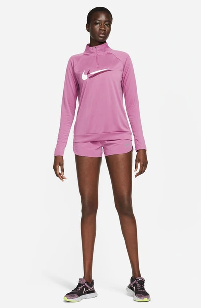 Shop Nike Eclipse High Waist Running Shorts In Light Bordeaux