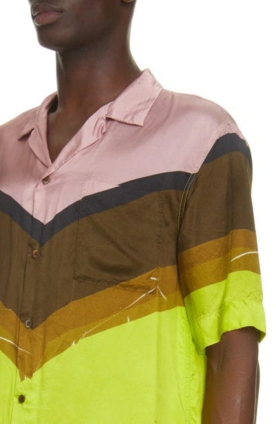Shop Dries Van Noten Carltone Print Button-up Shirt In Yellow