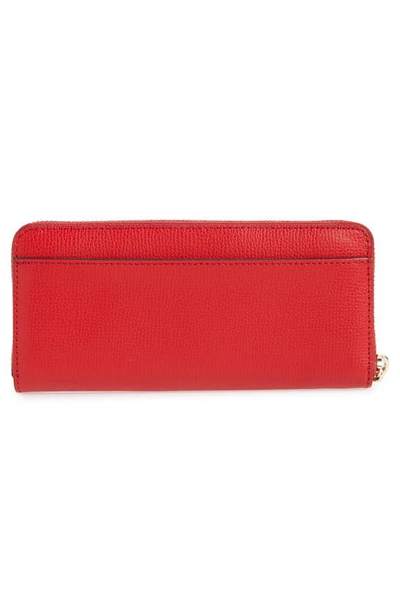 Shop Kate Spade Sylvia Slim Leather Continental Wallet In Hot Chili