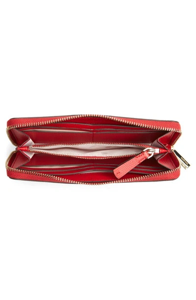 Shop Kate Spade Sylvia Slim Leather Continental Wallet In Hot Chili
