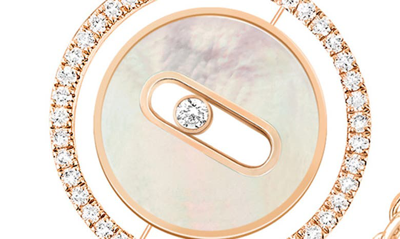 Messika Rose Gold, Diamond And Mother-of-pearl Lucky Move Bracelet In Pink Gold